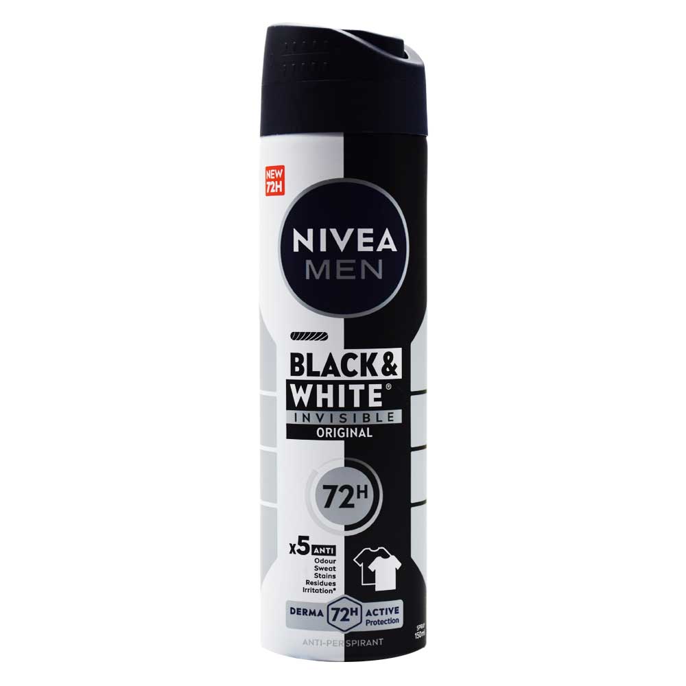 اسپری ضدتعریق مردانه نیوآ Invisible Black & White حجم 150 میلی‌لیتر