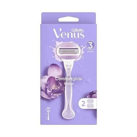 خودتراش زنانه ژیلت ونوس کامفورت گلاید بریز (Gillette Venus Comfort Glide Breeze) – دسته + ۲ تیغ یدک