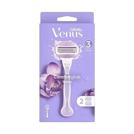 خودتراش زنانه ژیلت ونوس کامفورت گلاید بریز (Gillette Venus Comfort Glide Breeze) – دسته + ۲ تیغ یدک