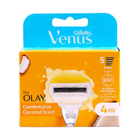 تیغ یدک ژیلت ونوس اولای (Gillette Venus Olay ComfortGlide) رایحه نارگیل – بسته ۴ عددی
