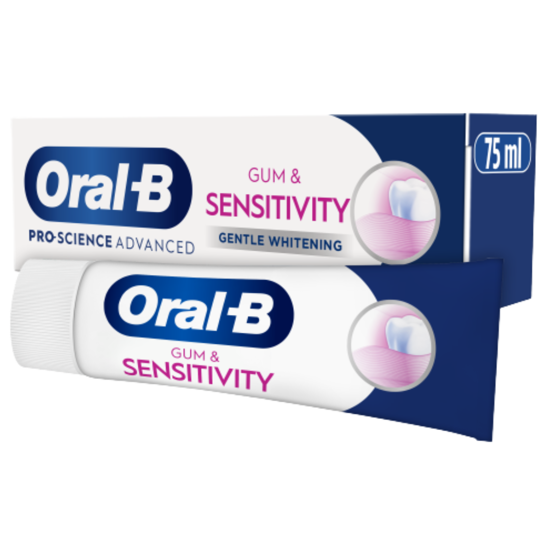 خمیر دندان اورال بی Pro-Science Advanced Sensitivity & Gum Calm Gentle Whitening – میلی‌لیتر 75