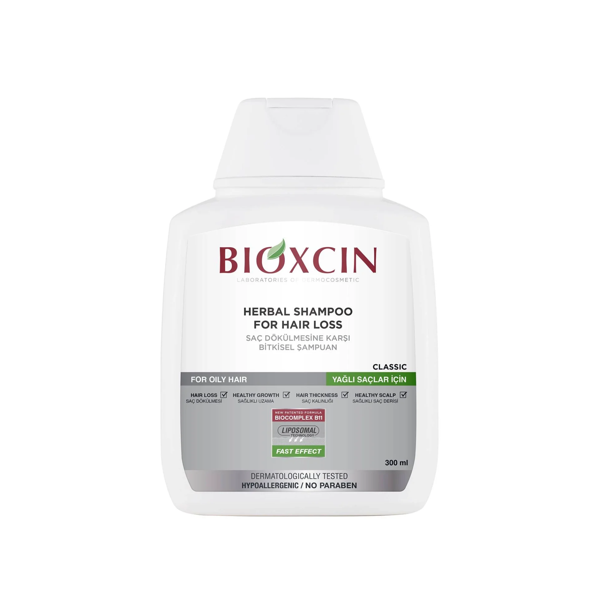 شامپو گیاهی Bioxcin ضد ریزش مو مخصوص موهای چرب – 300 میلی‌لیتر