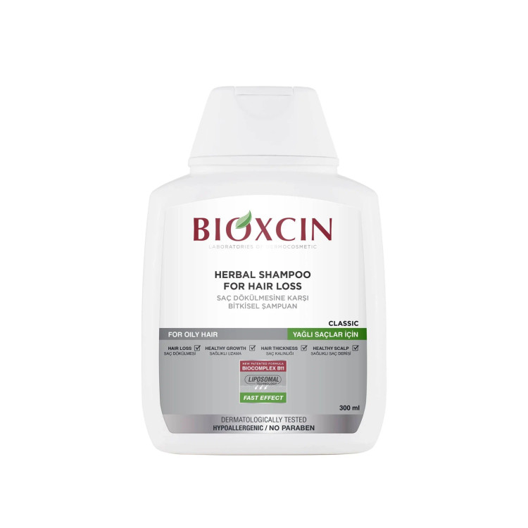 شامپو گیاهی Bioxcin ضد ریزش مو مخصوص موهای چرب – 300 میلیلیتر