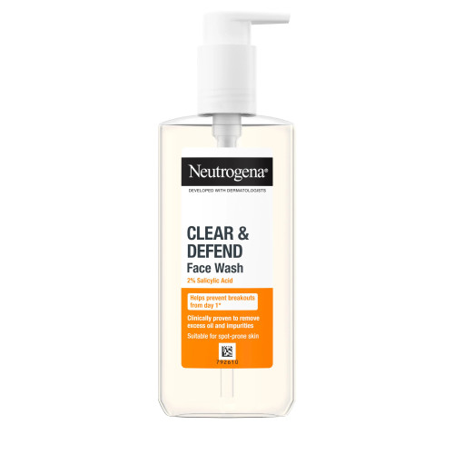ژل شستشوی صورت نوتروژینا Clear & Defend حاوی 2% سالیسیلیک اسید – 200 میلیلیتر