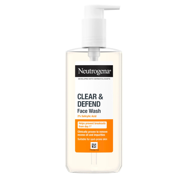 ژل شستشوی صورت نوتروژینا Clear & Defend حاوی 2% سالیسیلیک اسید – 200 میلیلیتر