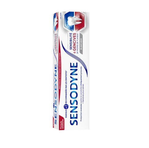 خمیردندان سنسوداین Sensibilité & Gencives 3x کمتر شدن پلاک – سفیدکننده – 75 میلی‌لیتر